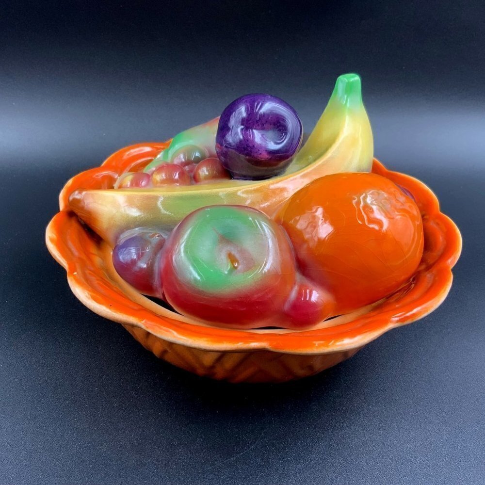 Vintage Bowl with Fruit Covered Lid